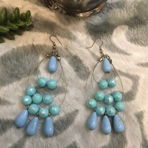 Turquoise Mexican señorita chandelier earrings
